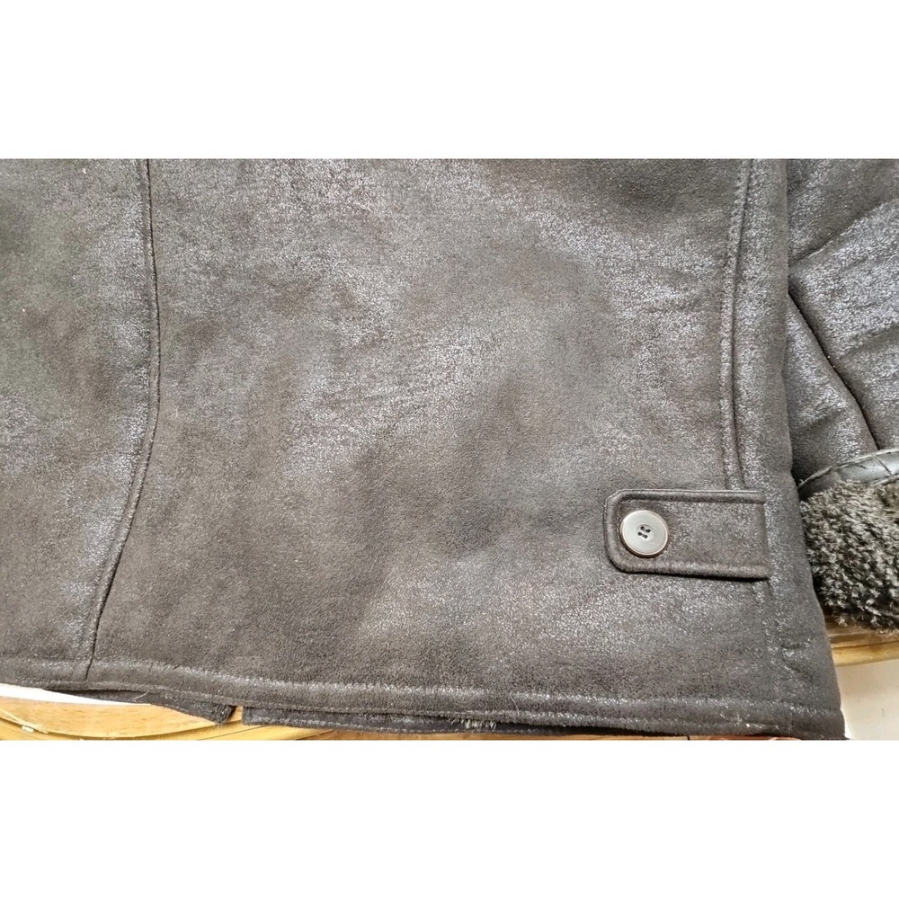 Wilsons Leather Pelle Studio Shearling Bomber Jacket Brown Faux Fur Lined 2XL - Picture 7 of 9